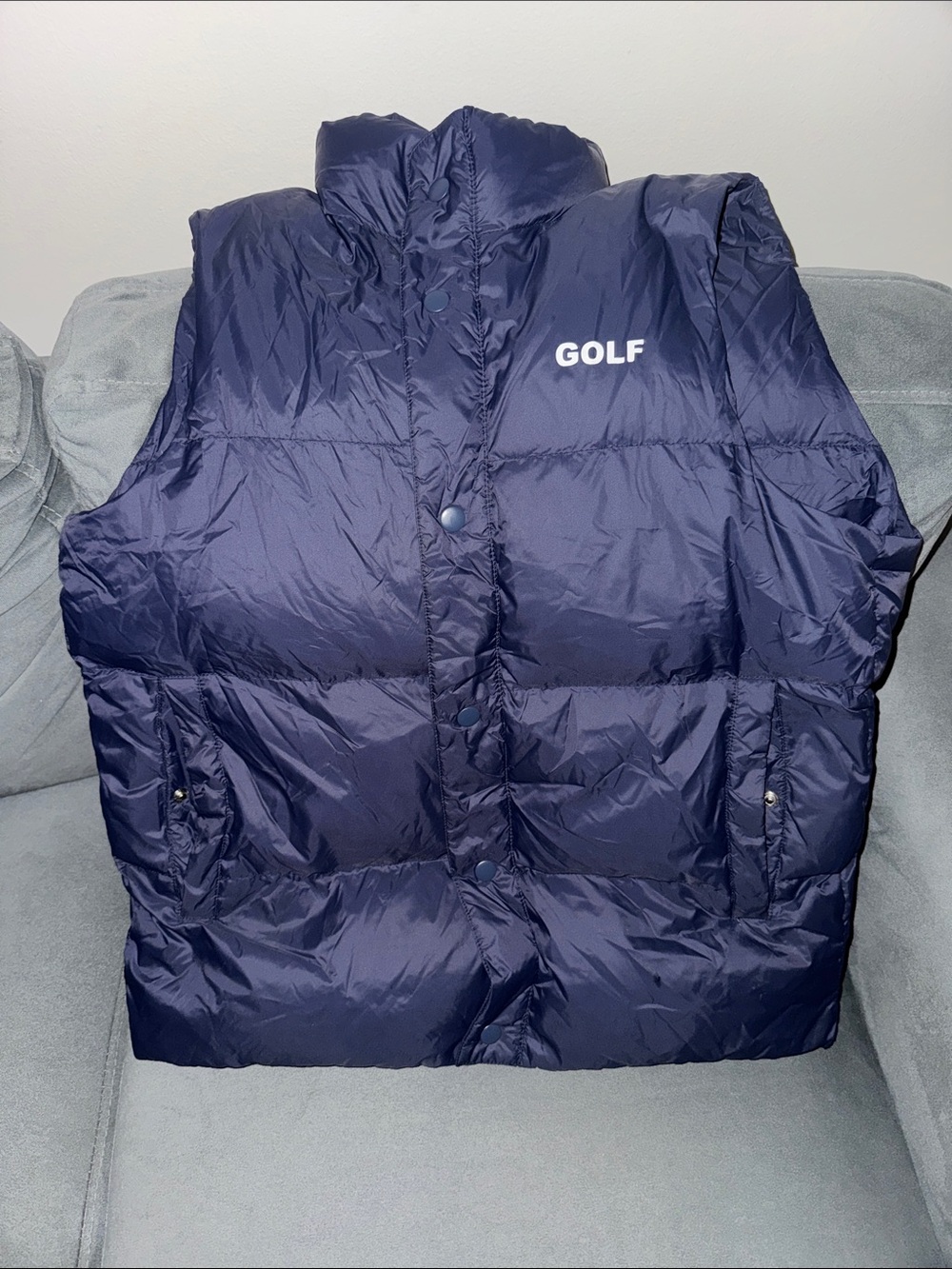 Men's Navy Quilted Puffer Vest